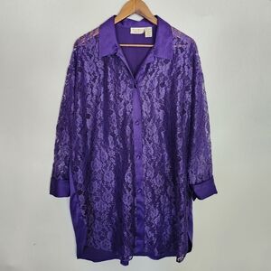 Victoria's Secret Vintage Bold Purple Sleep Shirt Size L